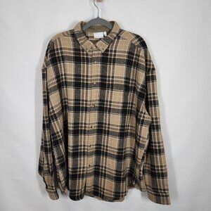 ASOS DESIGN wool mix 90s oversized shirt in‎ brown tartan check Size 2XL